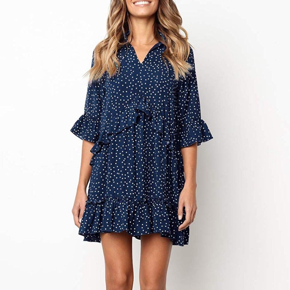 Navy polka dot dress amazon fashion